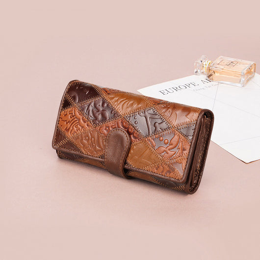 Billetera Retro de Cuero para Mujer con Gran Capacidad - Image 9