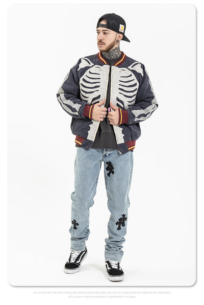 Chaqueta Retro Japonesa de Ante con Bordado de Terciopelo para Hombre - Corte Holgado - Image 12