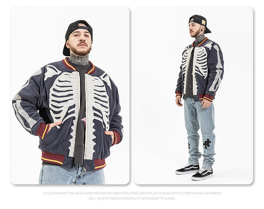 Chaqueta Retro Japonesa de Ante con Bordado de Terciopelo para Hombre - Corte Holgado - Image 15
