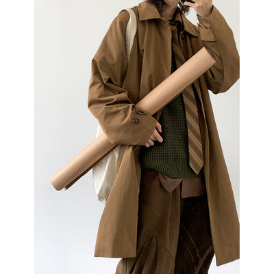 Gabardina Ejecutiva Retro Mediana - Chaqueta Versátil para Trabajo y Diario - Image 22