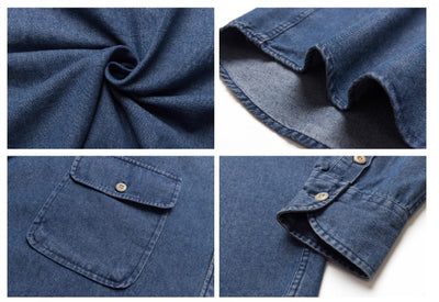 Chaqueta Camisa Denim Suelta Estilo Casual para Trabajo - Image 14