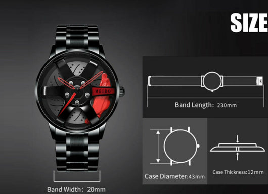 Reloj de Cuarzo Impermeable con Ruedas de Acero Inoxidable para Hombre - Image 34