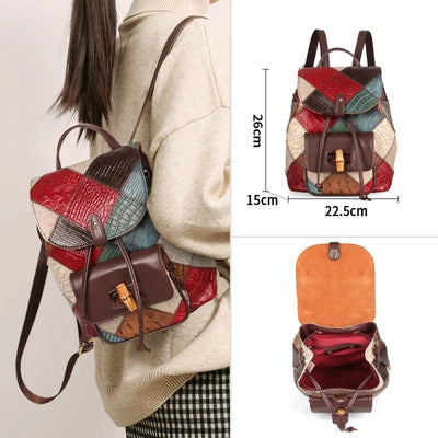 Mochila de Cuero para Viajes con Cordón Ajustable - Image 8