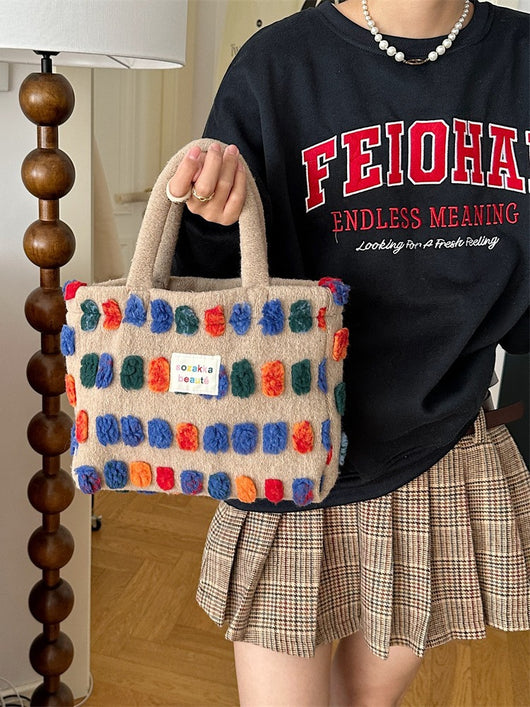 Bolso Bandolera Bucket de Peluche - Portátil y Versátil - Image 26