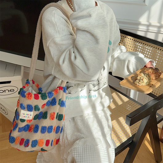 Bolso Bandolera Bucket de Peluche - Portátil y Versátil - Image 28