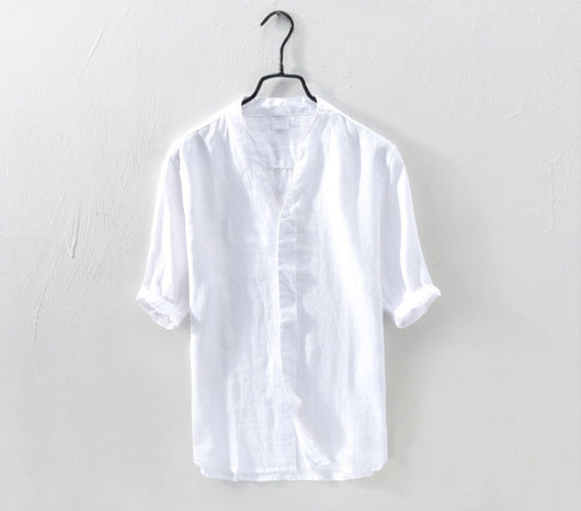 Camisa Manga Media en Algodón y Lino - Image 13