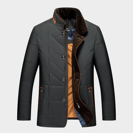 Chamarra Acolchada de Invierno para Hombre con Cuello Alto - Image 14