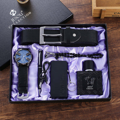 Set de 6 Accesorios Esenciales: Cinturón, Reloj, Bolígrafo, Collar, Perfume y Power Bank - Image 6