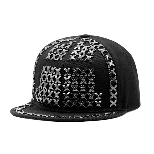 Gorra de Béisbol Punk Hip Hop Metal con Remaches y Visera Plana - Image 9