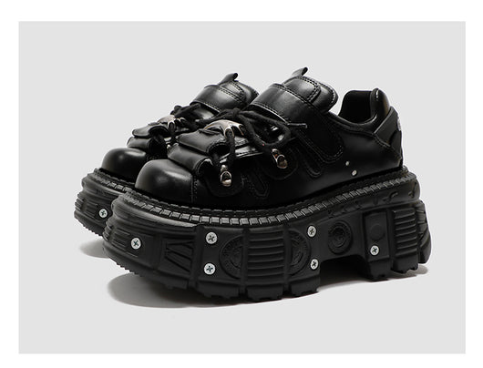 Botas Góticas Punk con Plataforma Elevadora para Mujer - Diseño Asiático con Remaches - Image 17
