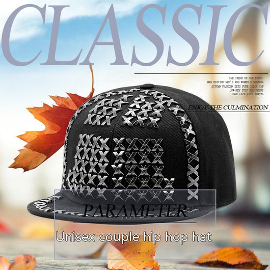 Gorra de Béisbol Punk Hip Hop Metal con Remaches y Visera Plana - Image 25