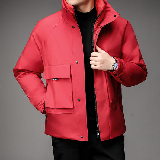 Abrigo Acolchado para Hombre Cuello Alto Diseño Liso - Image 8