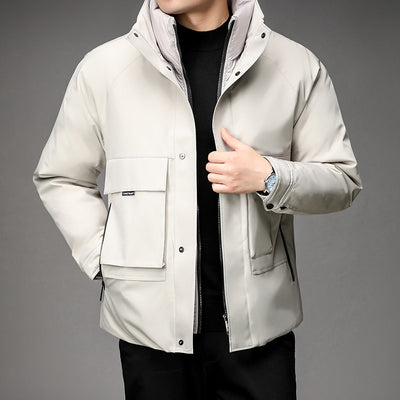 Abrigo Acolchado para Hombre Cuello Alto Diseño Liso - Image 9
