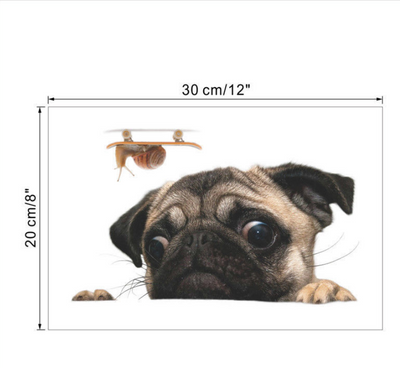 Adhesivo 3D para Auto - Caracol Pug Divertido - Image 5
