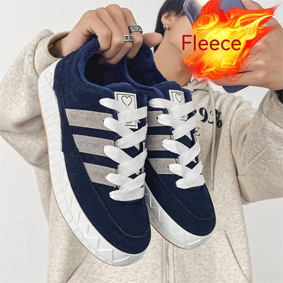 Zapatos Casuales Hombre Estilo Hong Kong Cálidos con Forro de Terciopelo Retro - Image 8