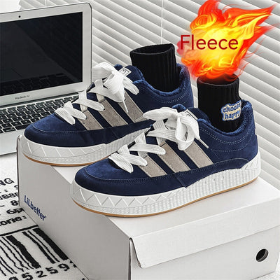 Zapatos Casuales Hombre Estilo Hong Kong Cálidos con Forro de Terciopelo Retro - Image 16