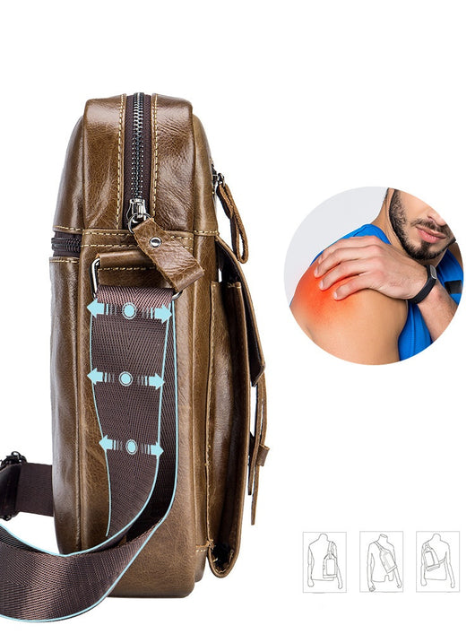 Bolsa Mensajero de Cuero Genuino con Gran Capacidad para Hombre - Image 10