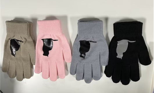 Guantes Tejidos con Estampado de Gatos y Pájaros - Image 11