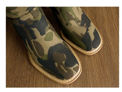Botas Largas Denim Camuflaje con Tacón Robusto para Mujer - Image 21