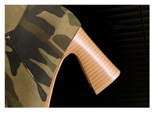 Botas Largas Denim Camuflaje con Tacón Robusto para Mujer - Image 22