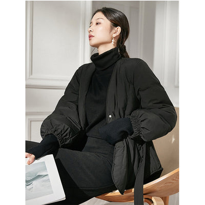 Chaqueta Acolchada Mujer Cuello V Cintura Ajustada Térmica y Reductora - Image 20