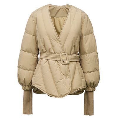 Chaqueta Acolchada Mujer Cuello V Cintura Ajustada Térmica y Reductora - Image 21