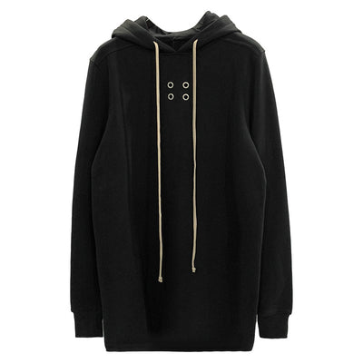 Sudadera Negra Oversize con Cordones y Largo Extendido - Image 20