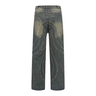 Jeans Rectos con Costuras en Relieve - Diseño Urbano Tridimensional - Image 18