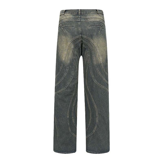 Jeans Rectos con Costuras en Relieve - Diseño Urbano Tridimensional - Image 18
