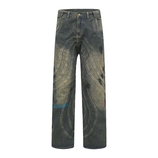 Jeans Rectos con Costuras en Relieve - Diseño Urbano Tridimensional - Image 19