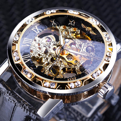 Reloj Mecánico Clásico con Cristales Brillantes y Diseño Hueco - Image 3