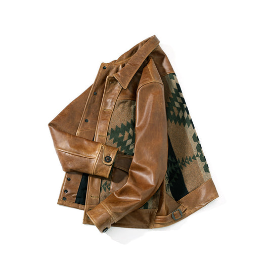 Chaqueta de Cuero Encerado Estilo Retro Americano para Hombre - Image 18