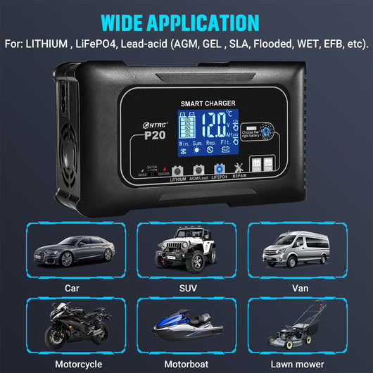 Cargador de Batería Inteligente P20 para Auto y Moto - Image 8