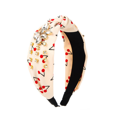 Diadema con Nudo Frontal Estampado de Cerezas - Accesorio de Moda Versátil - Image 15