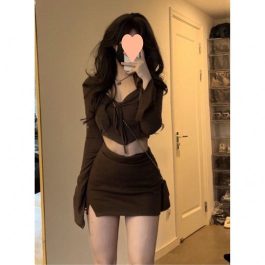 Conjunto Irregular de Falda y Blusa de Manga Larga Estilo Moderno - Image 18