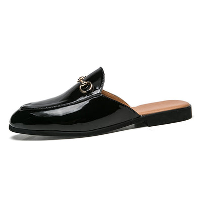 Sandalias Semiabertas de Cuero Brillante para Hombre - Comodidad Estival - Image 11