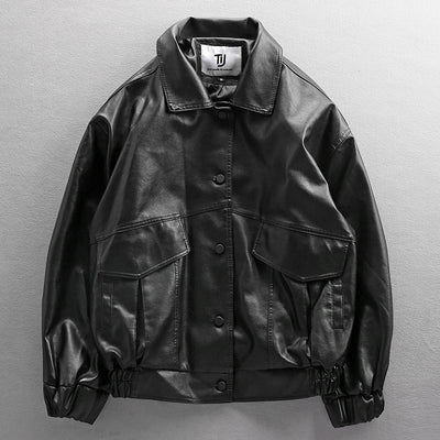 Chaqueta de Cuero PU para Motociclista Joven - Estilo Piloto Clásico - Image 6