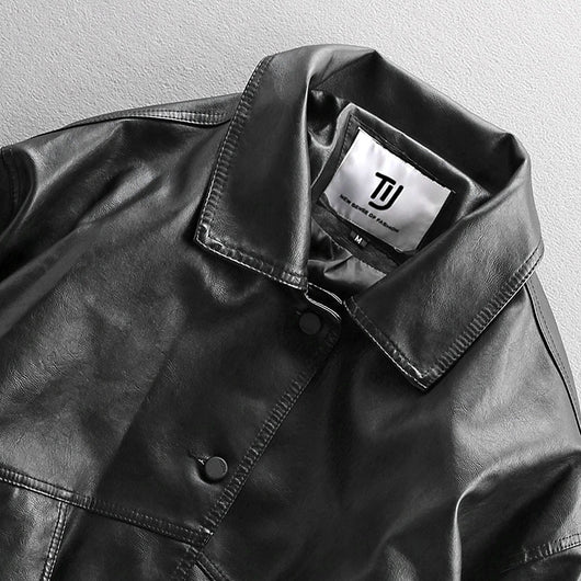 Chaqueta de Cuero PU para Motociclista Joven - Estilo Piloto Clásico - Image 7