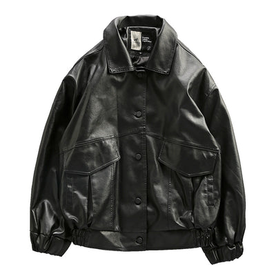 Chaqueta de Cuero PU para Motociclista Joven - Estilo Piloto Clásico - Image 8