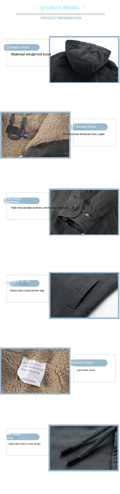 Chaqueta Acolchada con Forro Polar - Abrigo Casual con Capucha para Otoño e Invierno - Image 21