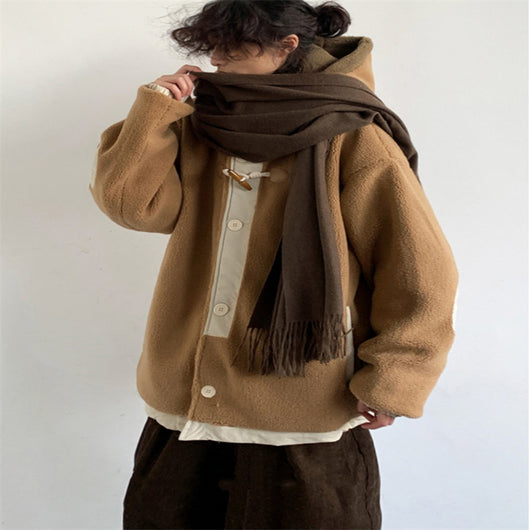 Abrigo Acolchado Retro Japonés con Botones de Cuerno para Hombre y Mujer - Image 11