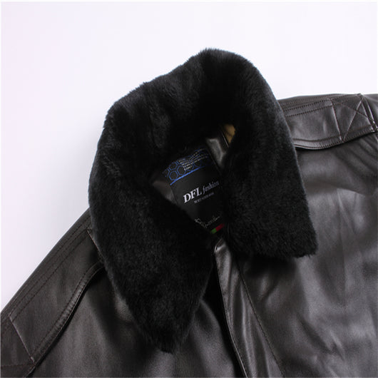 Abrigo de Piloto con Cuello de Piel - Unisex Air Force - Image 14
