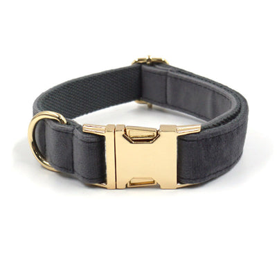 Collar y Correa para Mascotas en Terciopelo Gris Oscuro - Image 19