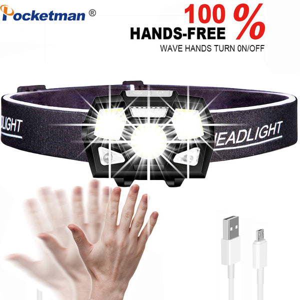 Linterna Frontal LED Recargable USB para Correr