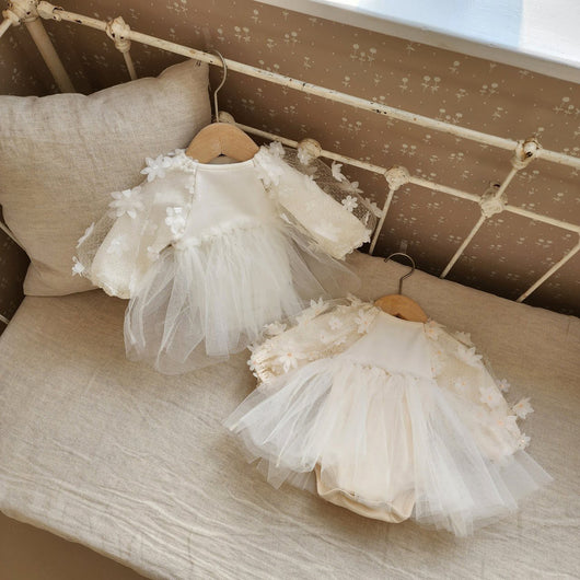 Vestido para Bebé Niña en Algodón con Mangas Puff - Image 36