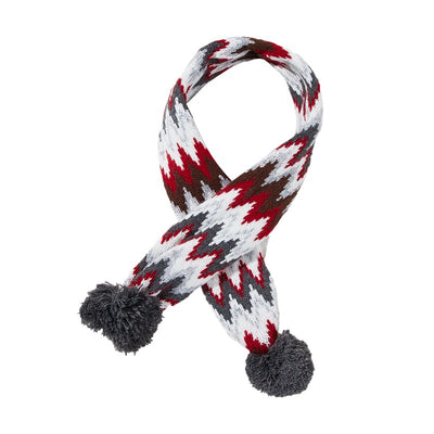 Bufanda Navideña para Mascotas con Rayas de Contraste, Copos de Nieve y Pompones de Pelaje - Image 9