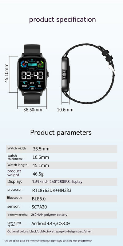 Pulsera Inteligente KT59 con Llamadas Bluetooth y Recordatorios en Tiempo Real - Image 16