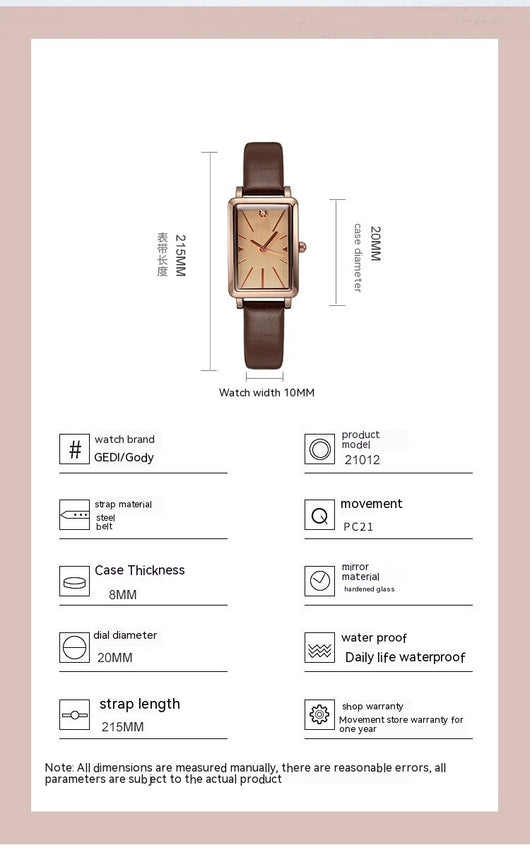 Reloj de Mujer Cuadrado Retro con Estilo Vintage - Image 25