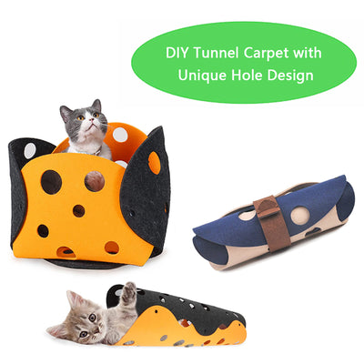 Túnel Interactivo para Gatos con Pompones de Fieltro y Nido Plegable - Image 20