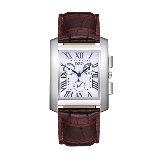 Reloj Cuadrado Hombre Escala Romana Tres Ojos - Image 9